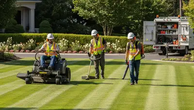 Tree service crew in Indianapolis, IN trimming trees for a clean, healthy yard