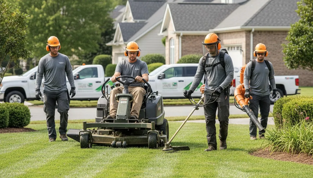 Tree service team in Indianapolis, IN trimming and maintaining trees for a clean, healthy yard
