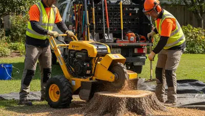 Stump removal service in Indianapolis, IN for tree service property cleanup
