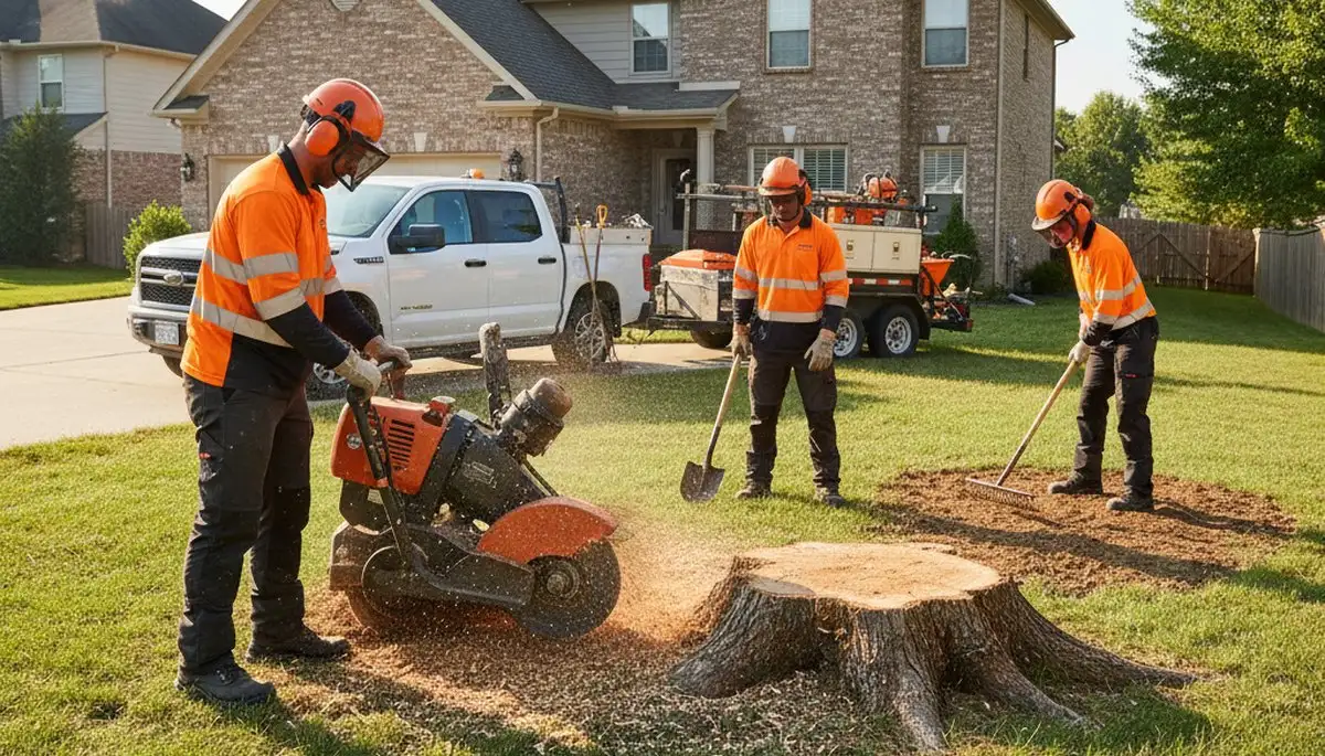 Stump removal service in Indianapolis, IN for tree service cleanup and yard restoration