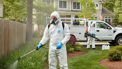 Arbor Tree Care technician providing tick control service in Indianapolis, IN yard