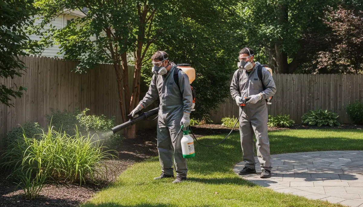 Indianapolis, IN tree service crew providing professional tick control for local yard safety