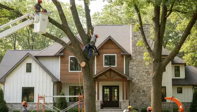 Tree service crew in Indianapolis, IN trimming and maintaining trees for safe, professional care
