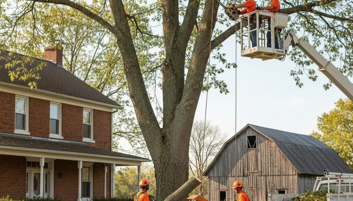 Tree service crew providing professional tree trimming in Indianapolis, IN