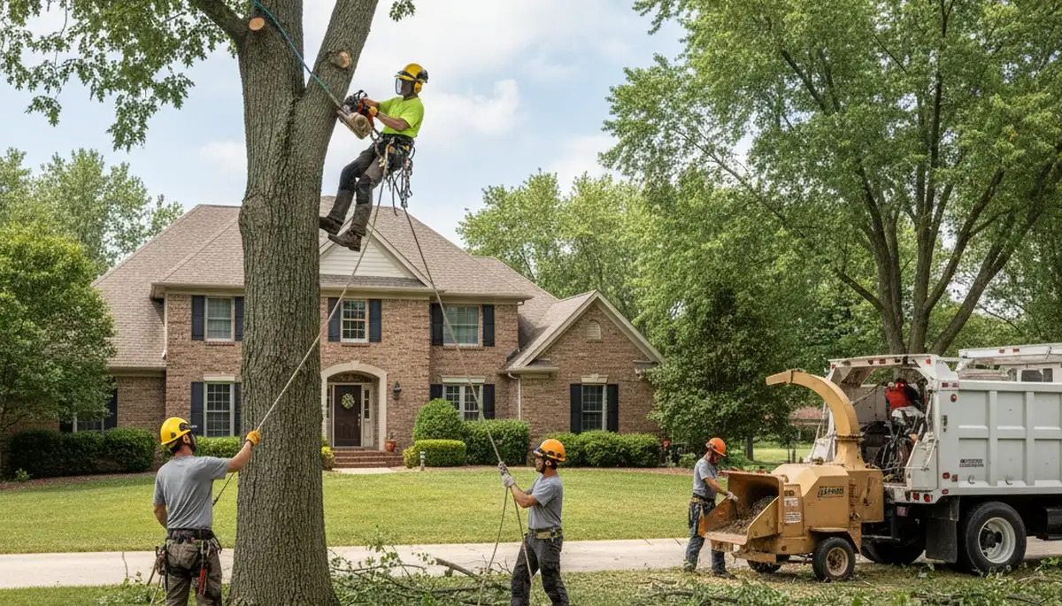 Tree service crew in Indianapolis, IN providing professional tree trimming and care