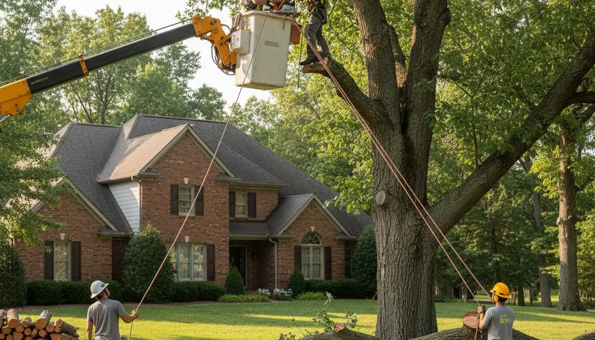 Tree service crew providing tree trimming in Indianapolis, IN