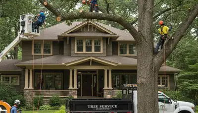 Tree service team in Indianapolis, IN providing professional tree trimming and maintenance