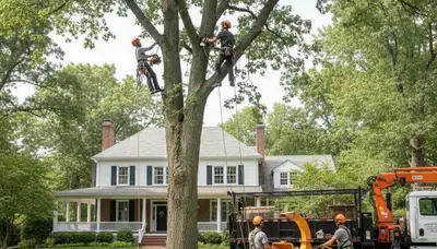 Tree service team in Indianapolis, IN providing professional tree trimming and pruning services