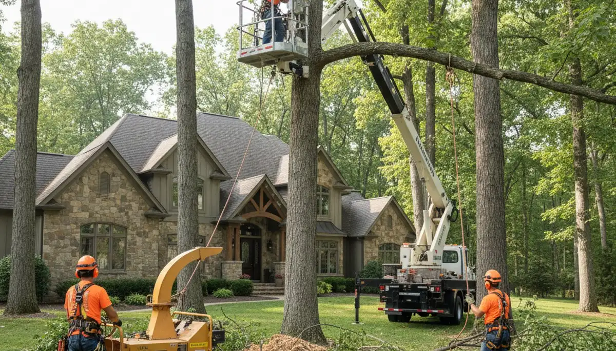 Tree service team in Indianapolis, IN providing professional tree trimming and removal services